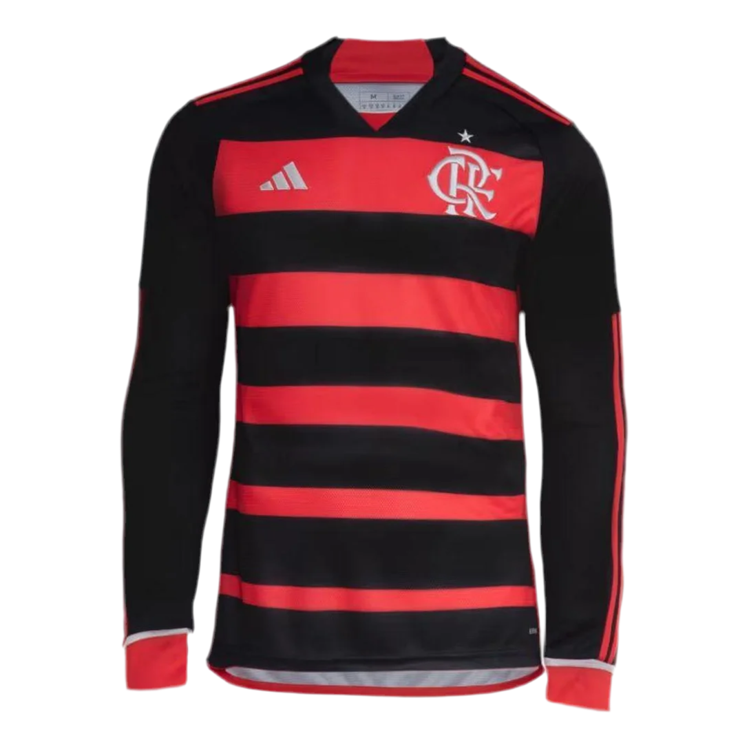 Camisola Flamengo 24/25 Manga Comrpida - Rubro Negro