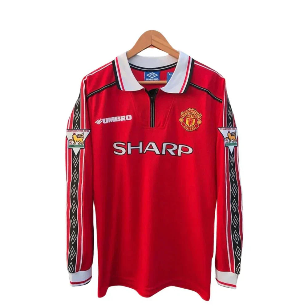 Camisola Retro Manchester United 1998–1999 Manga Comprida