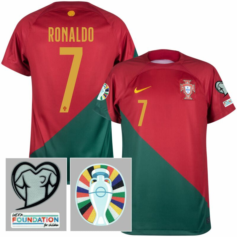Camisola Portugal 22/23 Principal com Patch Euro 2024 – Ronaldo #7
